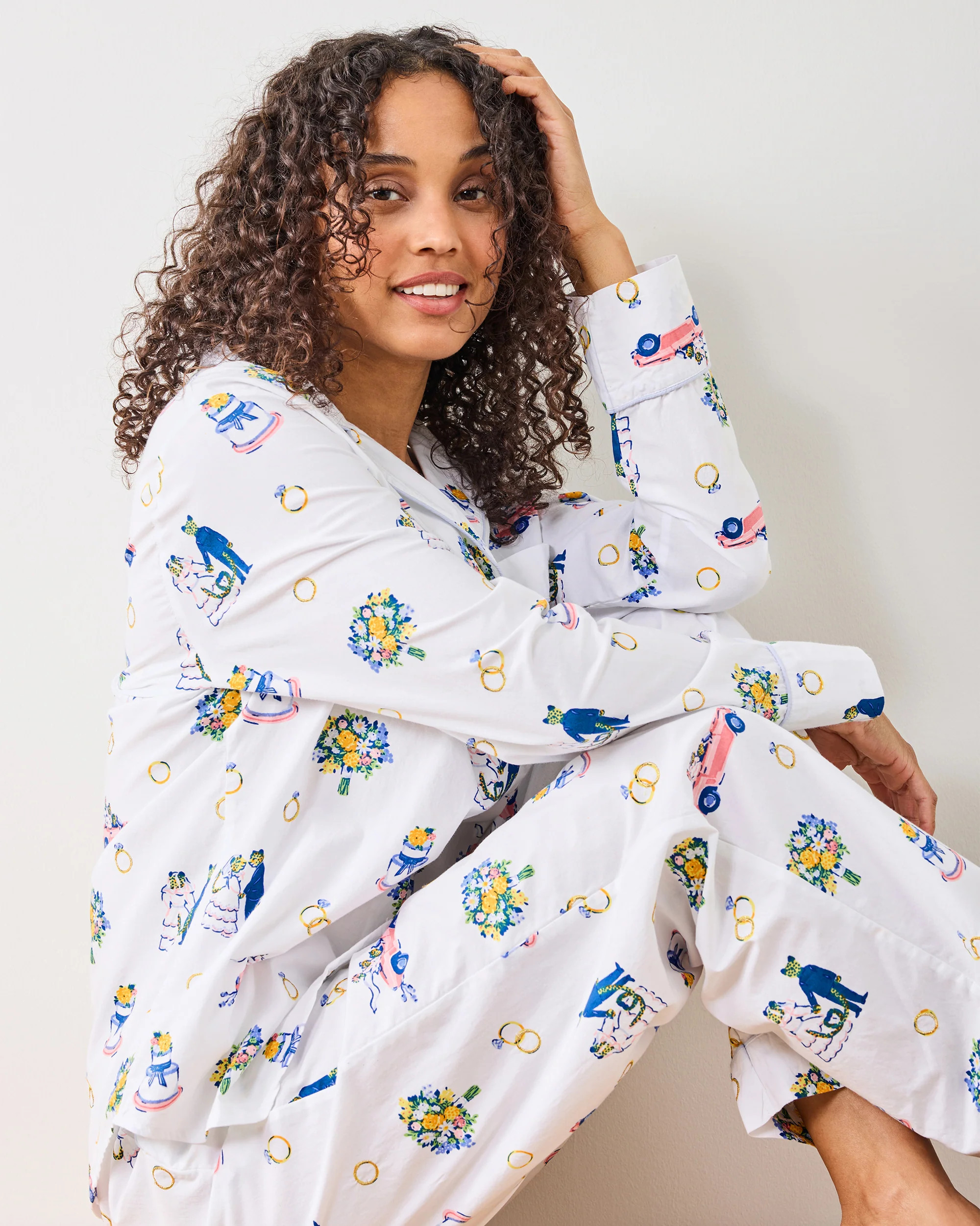 Happily Ever After - Women's Cotton Long Sleep Set - Cloud | Printfresh