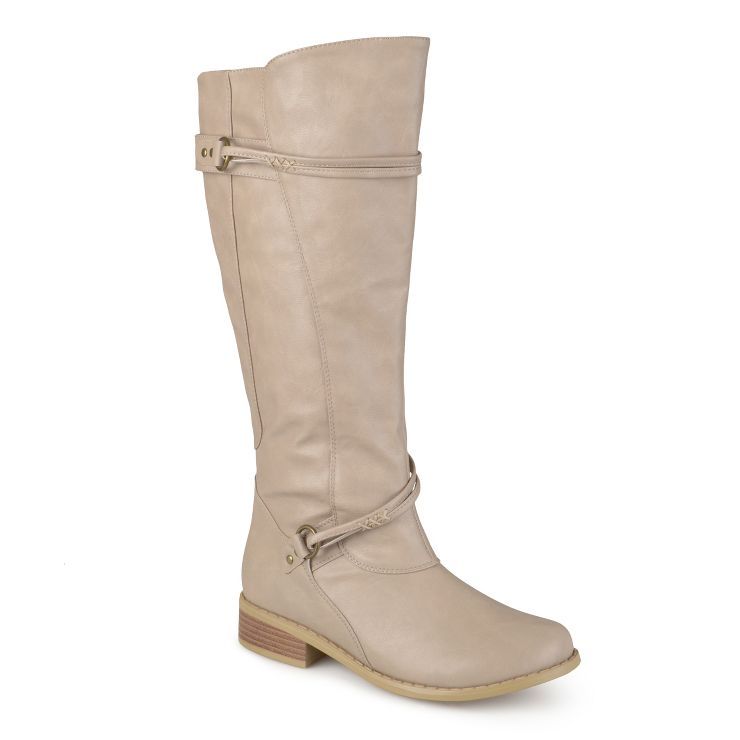 Journee Collection Womens Harley Wide Calf Stacked Heel Riding Boots | Target