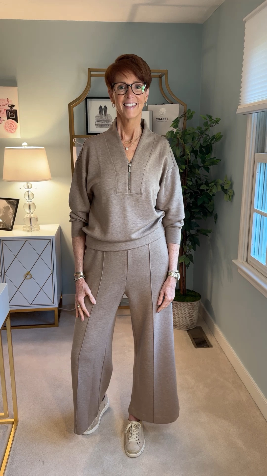 OOTD we all love a good lounge set. And there are a lot to choose from. But this one from Loft is amazing! As soft as a cloud and crazy comfortable. I love the latte color too. Wearing a medium in the top and a large in the bottom.

#LTKFindsUnder100 #LTKOver40 #LTKActive