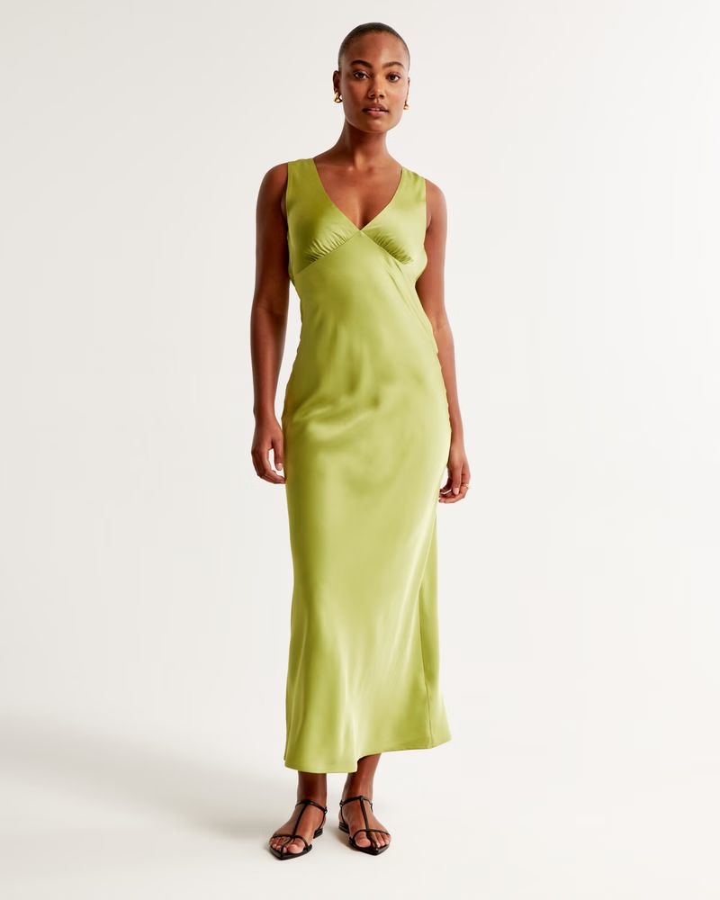 Women's Plunge Cowl Back Maxi Dress | Women's The A&F Wedding Shop | Abercrombie.com | Abercrombie & Fitch (US)