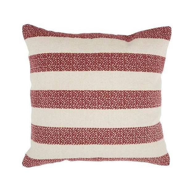 20"x20" Oversize Striped Print Square Throw Pillow Red - Mina Victory | Target