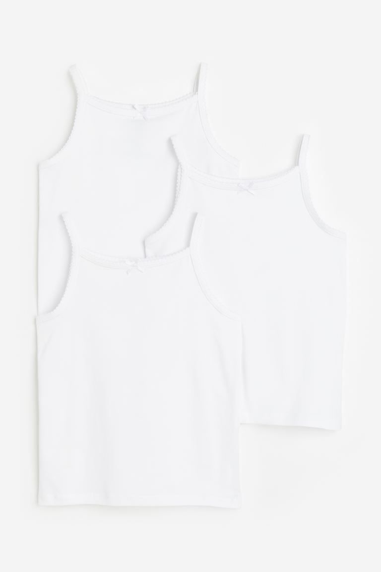 3-pack jersey vest tops - White - Kids | H&M GB | H&M (UK, MY, IN, SG, PH, TW, HK)