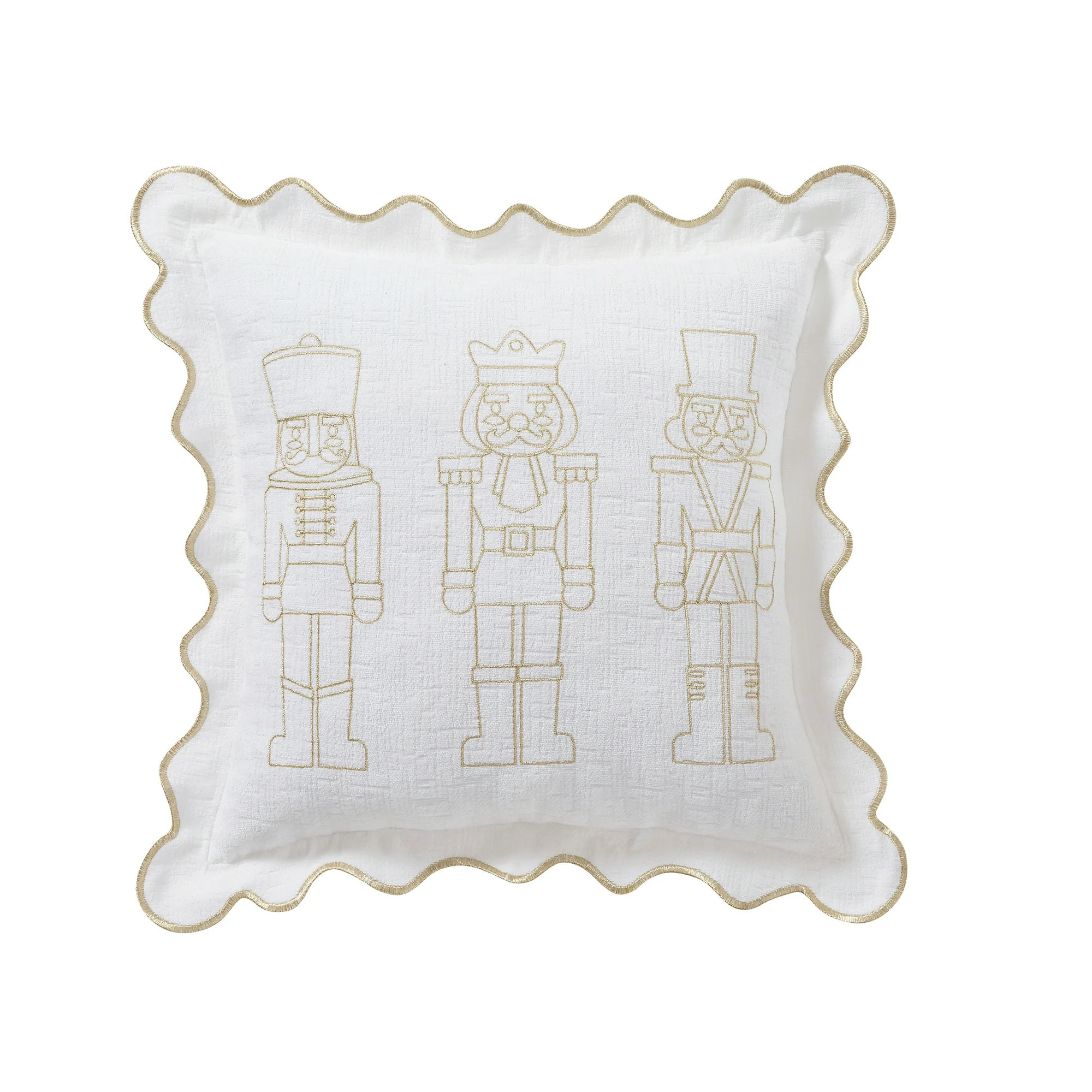 My Texas House 18" x 18" White Nutcracker Chenille Holiday Decorative Pillow | Walmart (US)