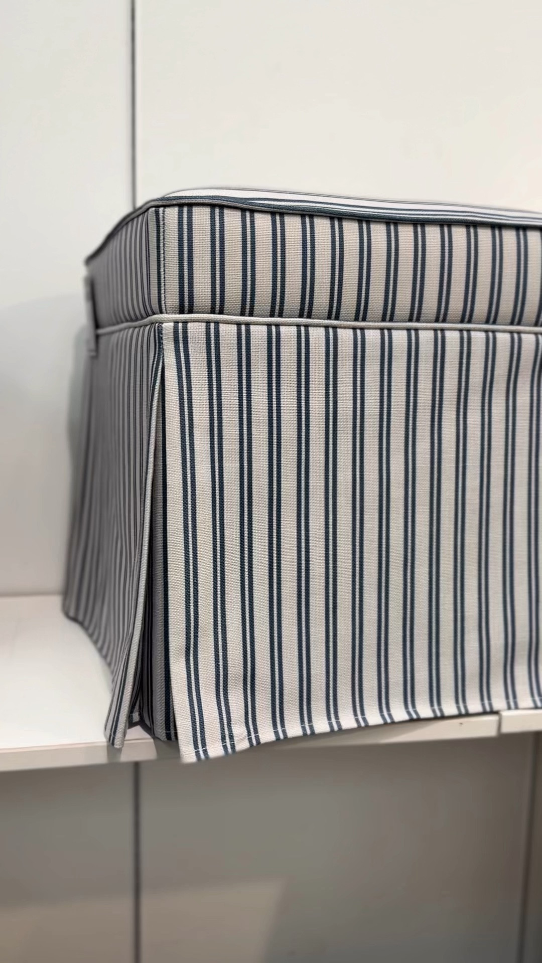 Beautiful striped blue ottoman under $50!

Skirted Blue Striped Ottoman. Living Room. Bedroom. Bathroom. Classic Interior. Coastal. Blue & White. LavenderRoseHome 

#LTKSaleAlert #LTKHome