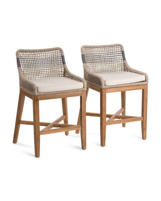 Set Of 2 Indoor Outdoor Rope Counter Stools | TJ Maxx