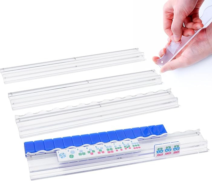 Jongyance Set of 4 Clear Acrylic Mahjong Racks with Redesigned Pusher, American Mahjong Accessori... | Amazon (US)