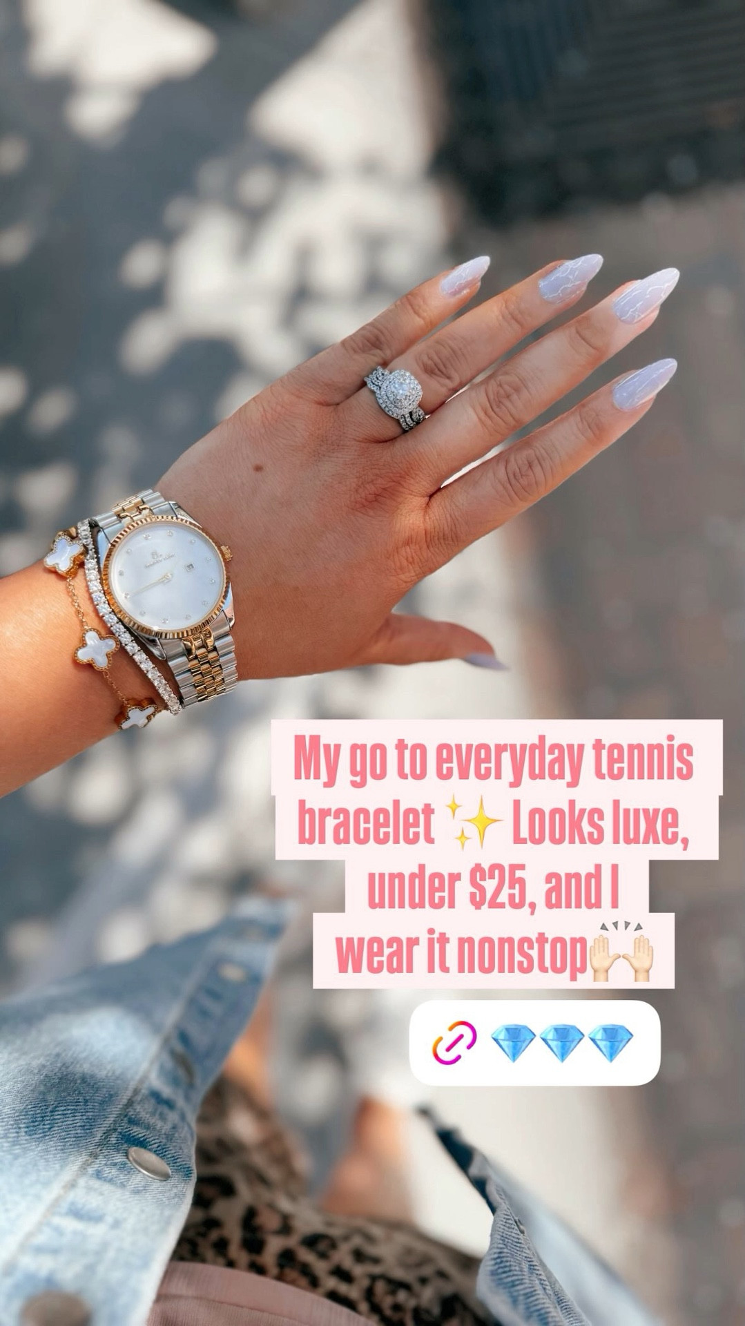 My go to everyday tennis bracelet ✨ Looks luxe, under $25, and I 
wear it nonstop🙌🏻 tennis bracelet | dainty jewelry | gold bracelet | silver bracelet | stackable bracelets | everyday jewelry | minimalist jewelry | luxury look for less | affordable jewelry find | under $25 find | amazon jewelry | delicate bracelet | chic accessories | simple jewelry style | timeless jewelry | jewelry stack inspo | neutral aesthetic | effortless style | daily jewelry staple | gift idea for her ✨

#LTKMidsize #LTKootd #LTKdayinmylife