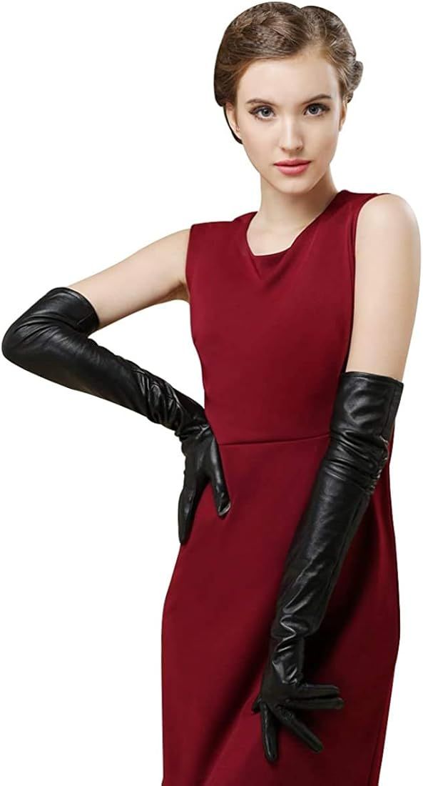 Bellady Long Faux Leather Gloves for Women,Elbow Length Touchscreen Dress Gloves,Cosplay Costume ... | Amazon (US)