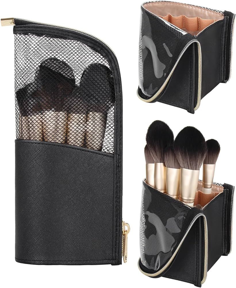 MONSTINA Makeup Brush Organzier Bag,High Capacity Portable Stand-Up Makeup Brush Holder,Professio... | Amazon (US)