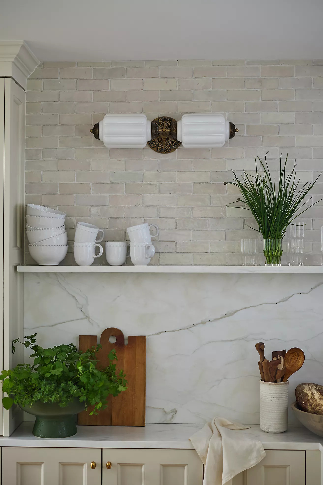 The Eloise Scallop Milk Glass Vanity Sconce Wall Light | Anthropologie (US)