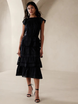 Selene Embroidered Midi Dress | Banana Republic (US)