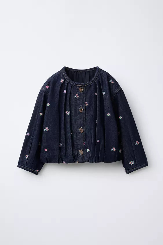 EMBROIDERED FLOWERS DENIM JACKET | Zara US