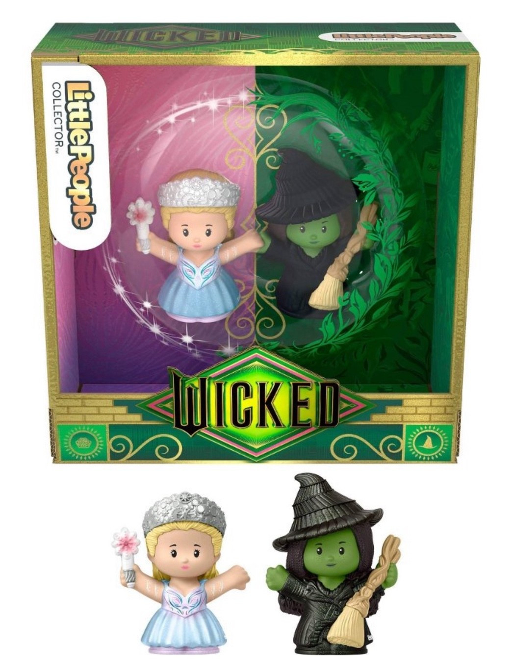 It’s finally in stock online !! 

Little People Glinda & Elphaba Wicked For Good set 