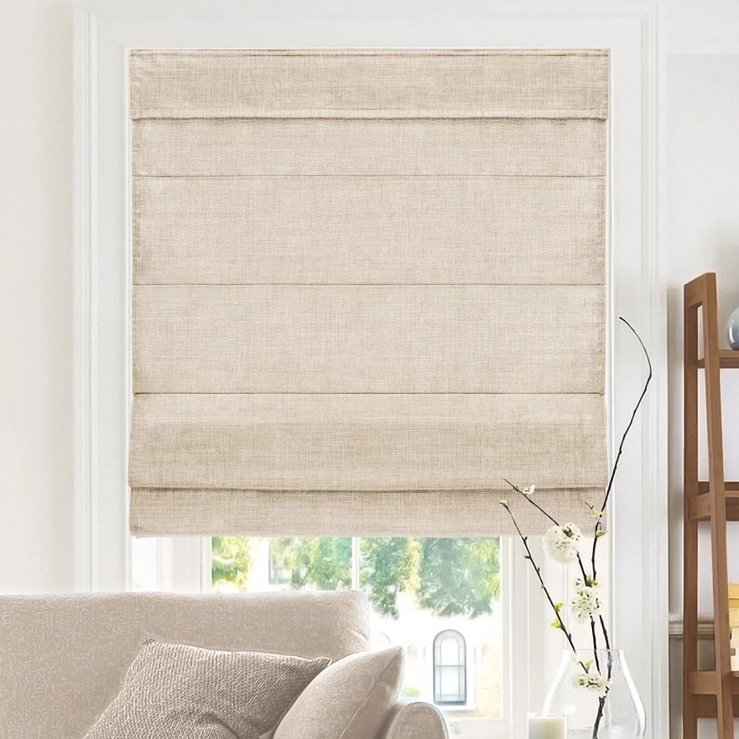 Chicology Cordless Roman Shades, Belgian Flax (Privacy & Light Filtering) 31"W X 64"H | Walmart (US)