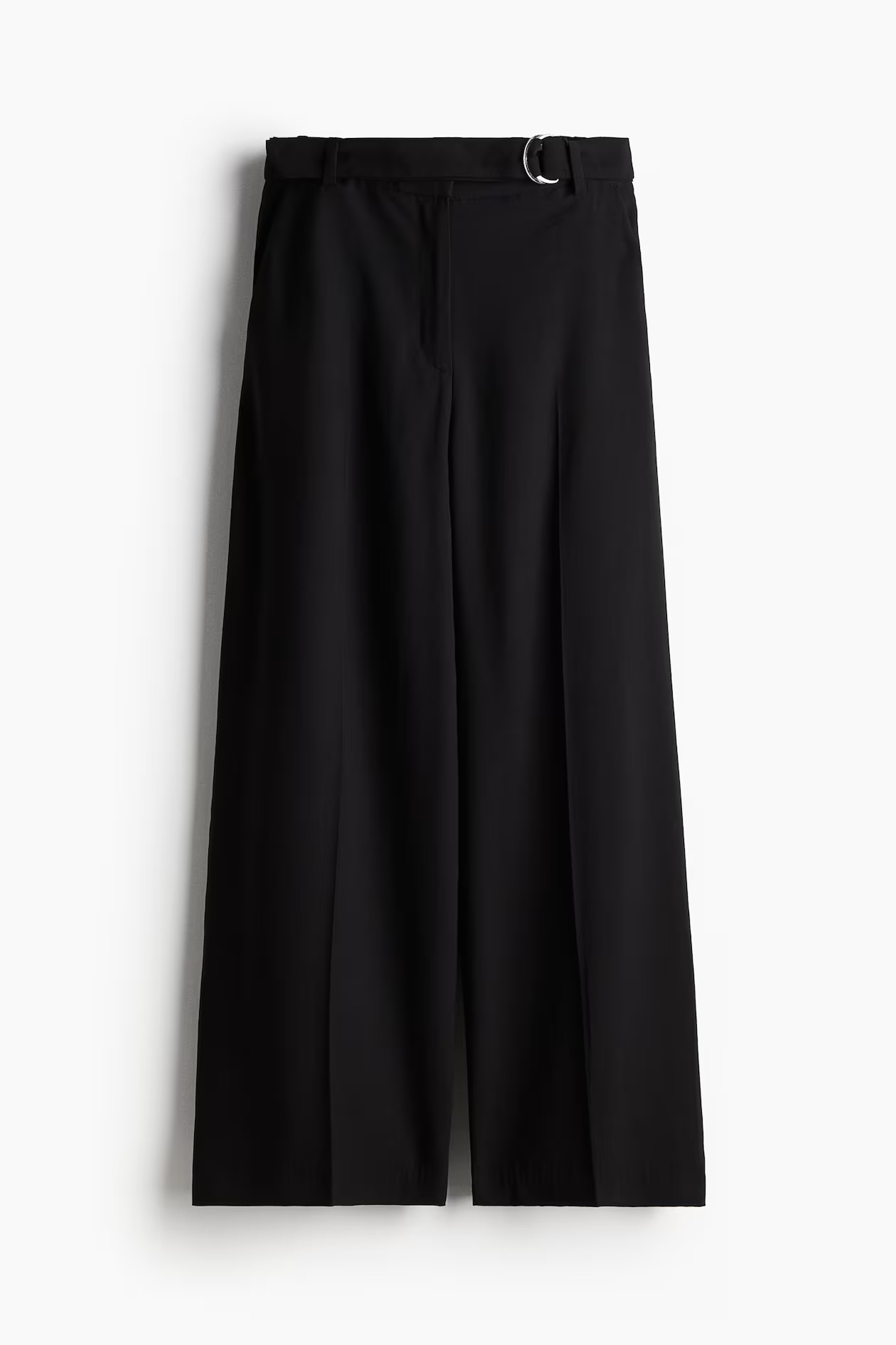 Pantalón amplio con cinturón - Talle alto - Largo - Negro - MUJER | H&M ES | H&M (FR, IT, ES, PT, BE)