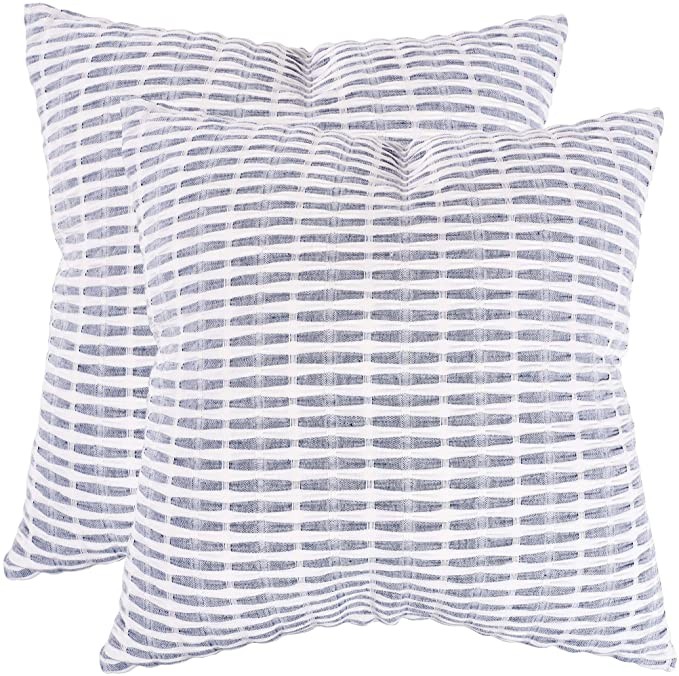 KAF Home Pleated Please Pillow Cover 20 x 20-inch 100-Percent Cotton | Set of 2 Pillow Covers (Na... | Amazon (US)