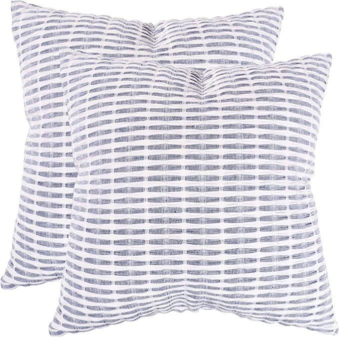 KAF Home Pleated Please Pillow Cover 20 x 20-inch 100-Percent Cotton | Set of 2 Pillow Covers (Na... | Amazon (US)