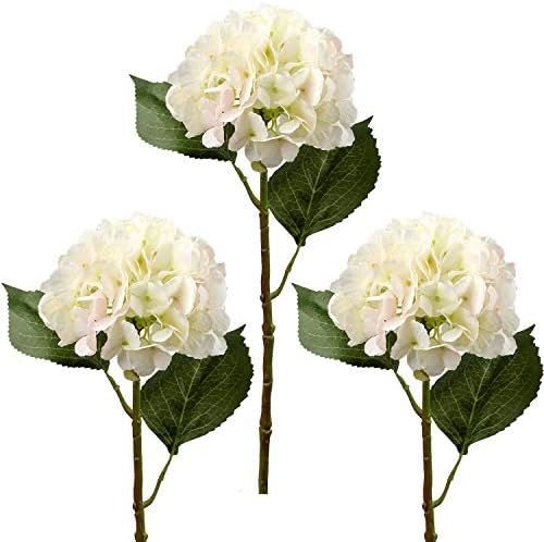 21" Artificial Hydrangea Long Stems Silk Hydrangea Flowers for Home Table Centerpieces Fake Flowers  | Amazon (US)