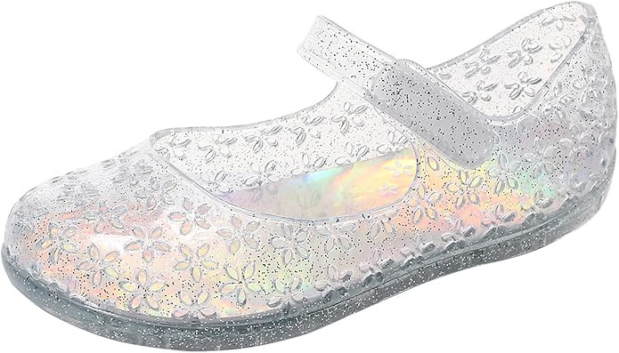 Princess Dress Sandals Jelly Shoes for Toddler Girls Size 8, Blue Bird Nest Layered Lines Mary Ja... | Amazon (US)