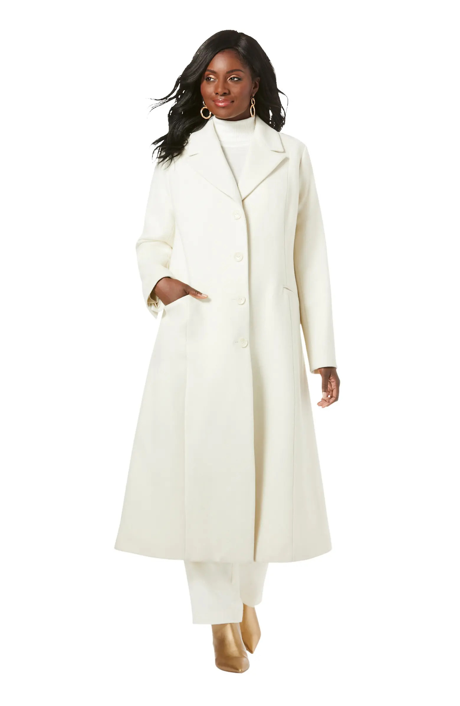 Jessica London Full Length Wool Blend Coat | Nordstrom | Nordstrom