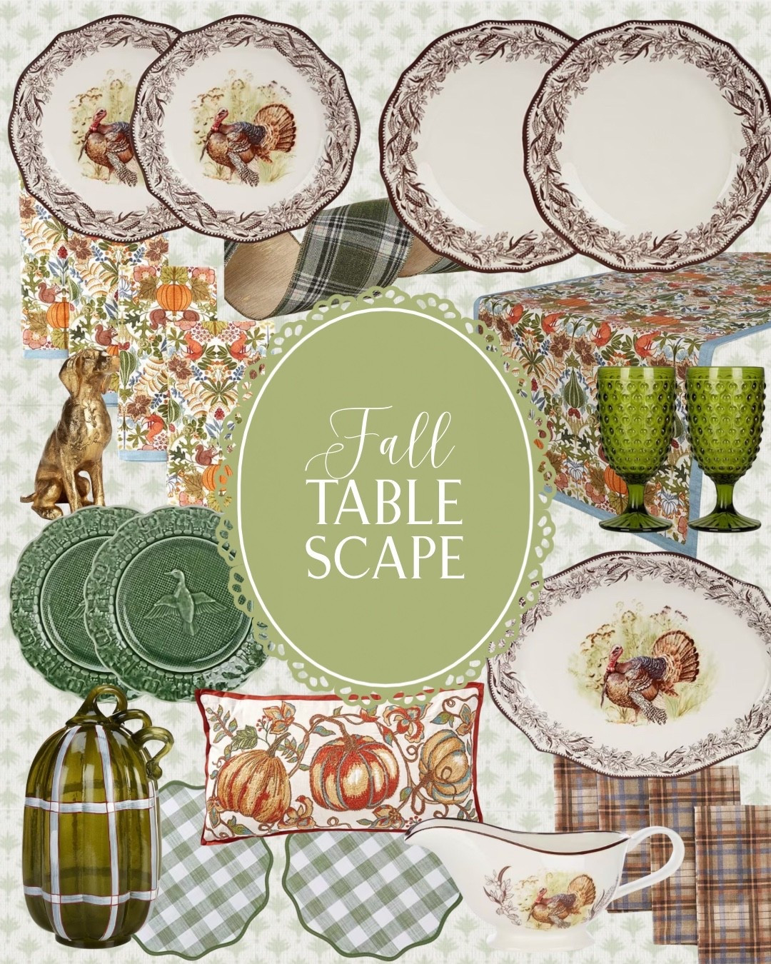 Fall tablescape, thanksgiving tablescape, thanksgiving decor, fall dining room, fall decorations, southern living home decor, fall china, fine china, cabbage plates, Thanksgiving home decor 2025

#LTKFindsUnder50 #LTKHome #LTKSeasonal
