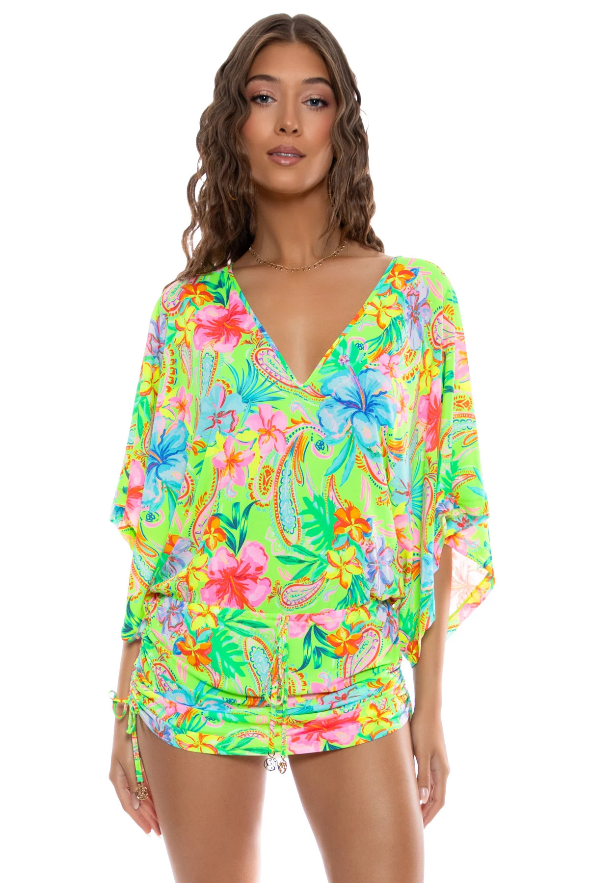 Hibiscus Dream V-Neck Mini Dress | Everything But Water