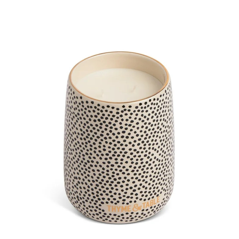 Thyme & Table 19oz Leather & Eucalyptus Scented 2-Wick Tumbler Jar Holiday Candle | Walmart (US)