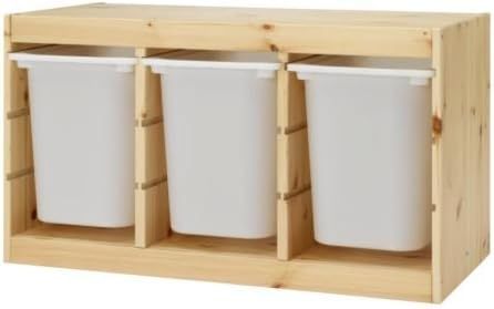 IKEA TROFAST - Storage combination, pine, white - 94x44x52 cm | Amazon (US)