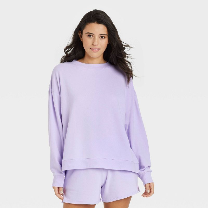 Women's French Terry Oversized Pullover Lounge Sweatshirt - Colsie™ | Target