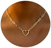 ASCOMY Dainty Gold Necklace for Women 14K Gold Plated Necklaces for Her Delicate Love Heart Neckl... | Amazon (US)