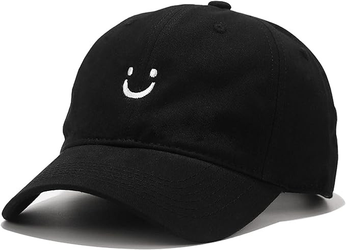 Umeepar Smile Face Baseball Cap for Women Men Adjustable Low Profile Unstructured Cotton Dad Hat | Amazon (US)