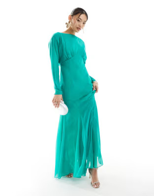 Daska long sleeve maxi dress in vibrant green | ASOS (Global)