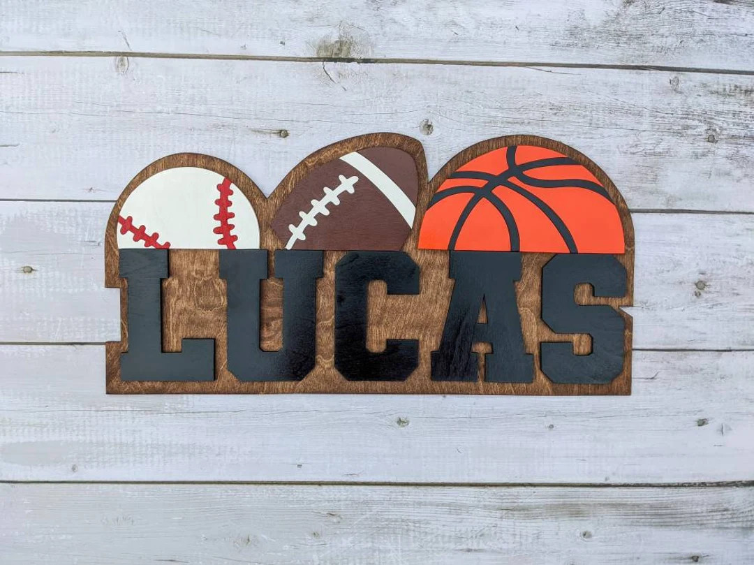 Sports Wood Name Sign | Etsy (US)