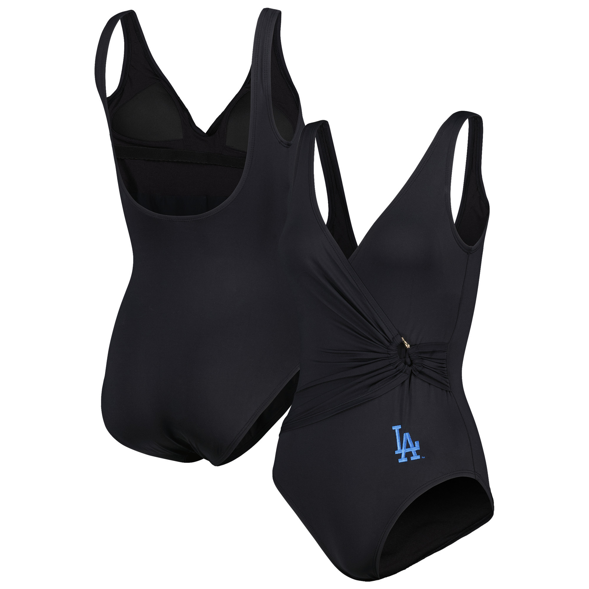 Women's Tommy Bahama Black Los Angeles Dodgers Pearl Clara One-Piece Swimsuit | Fanatics