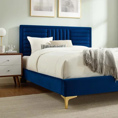 Modway Sofia Channel Tufted Performance Velvet Platform Bed | Wayfair North America