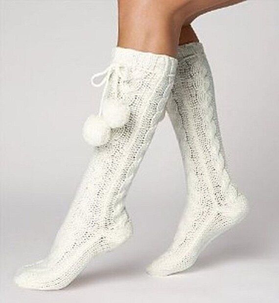 Wool socks. Knitted socks. Long socks. Boot socks. Wool slipper socks. Home socks. Bed socks.Handmad | Etsy (US)