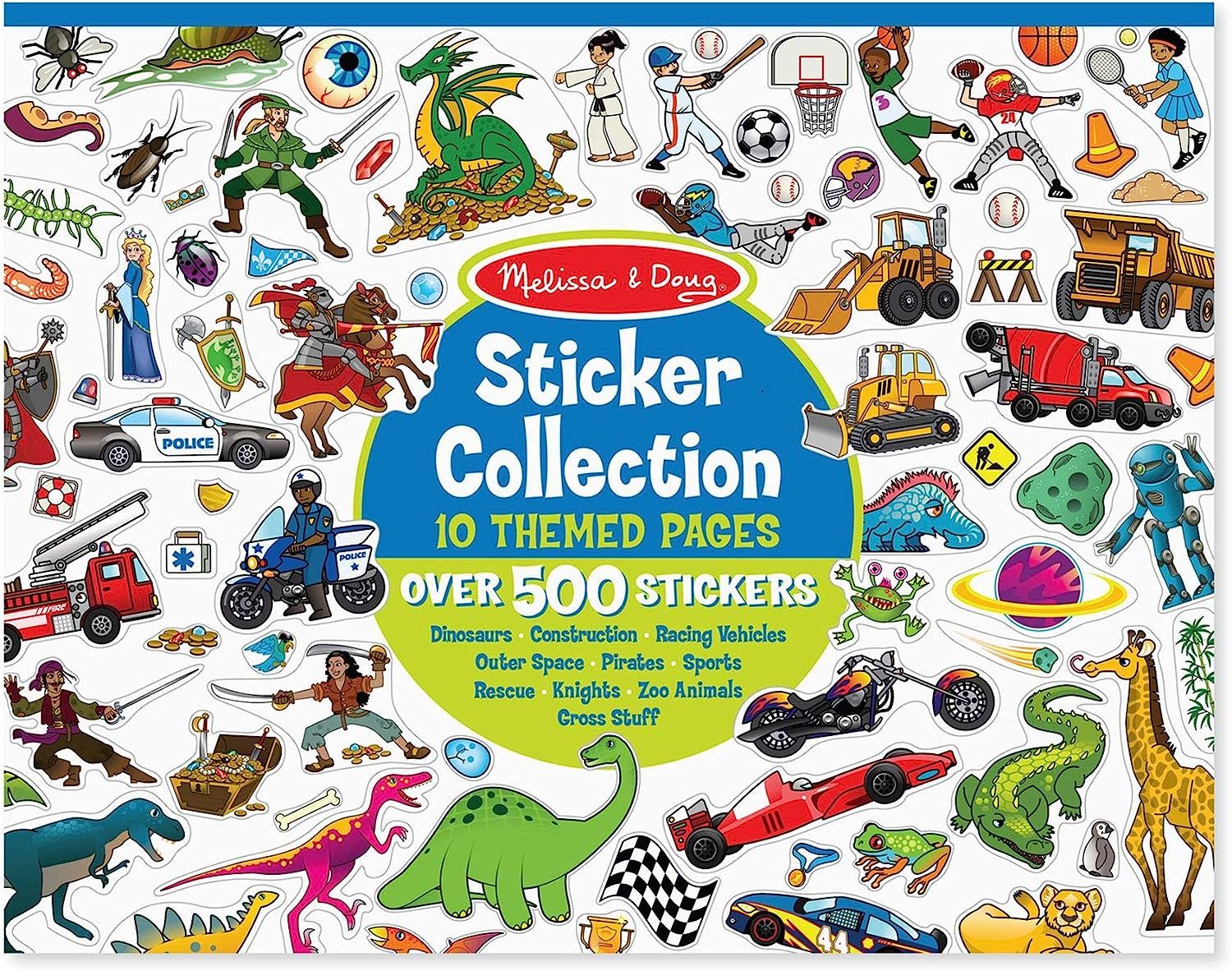 Melissa & Doug Sticker Collection Book, Arts & Crafts, Dinosaurs, Vehicles, Space, and More (500+... | Amazon (US)