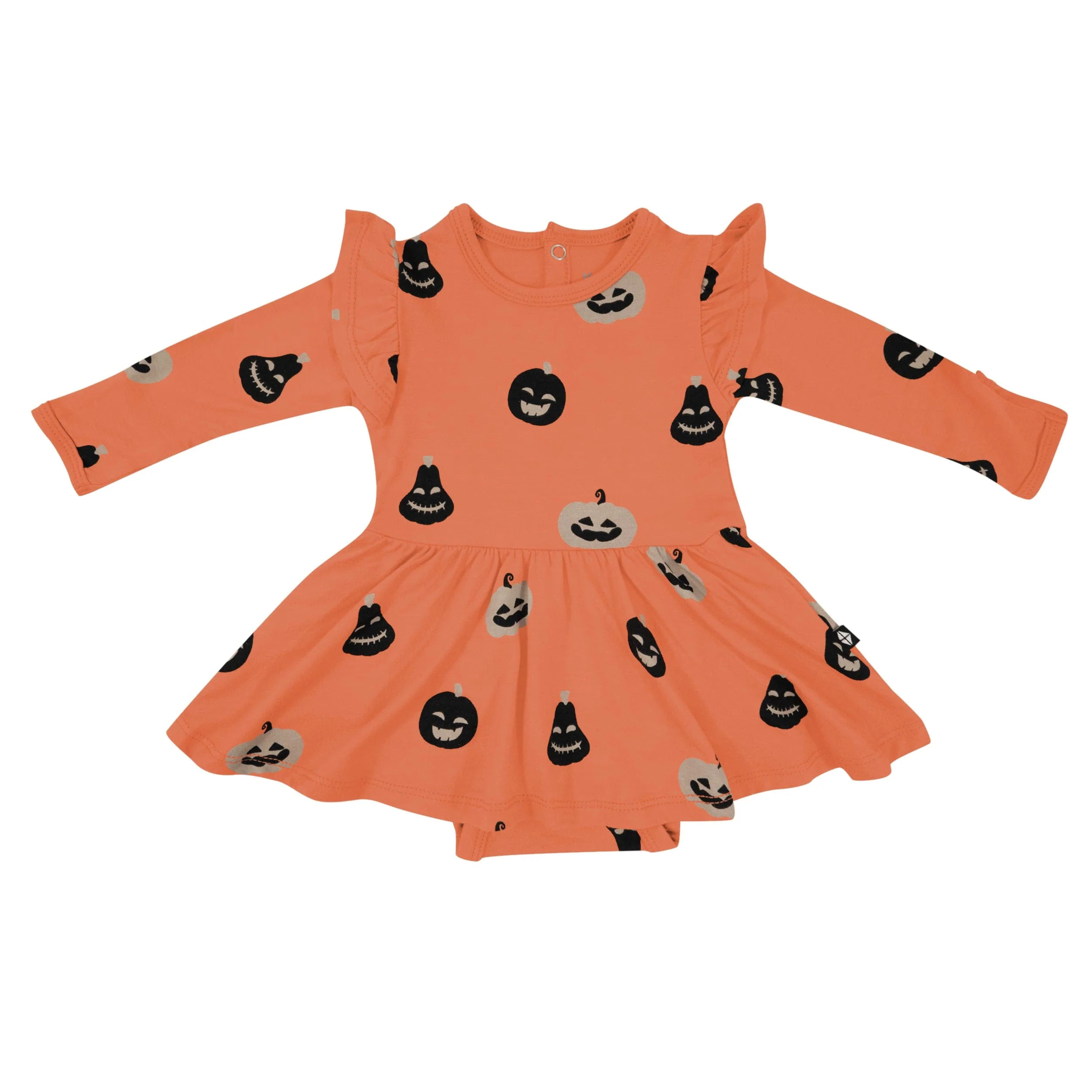 Long Sleeve Twirl Bodysuit Dress in Carve | Kyte BABY