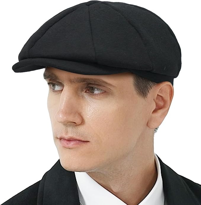 KUJUHA Wool Newsboy Cap for Men Flat Irish Cabbie Ivy Gatsby Newsboy Driving Hat Hunting Cap | Amazon (US)