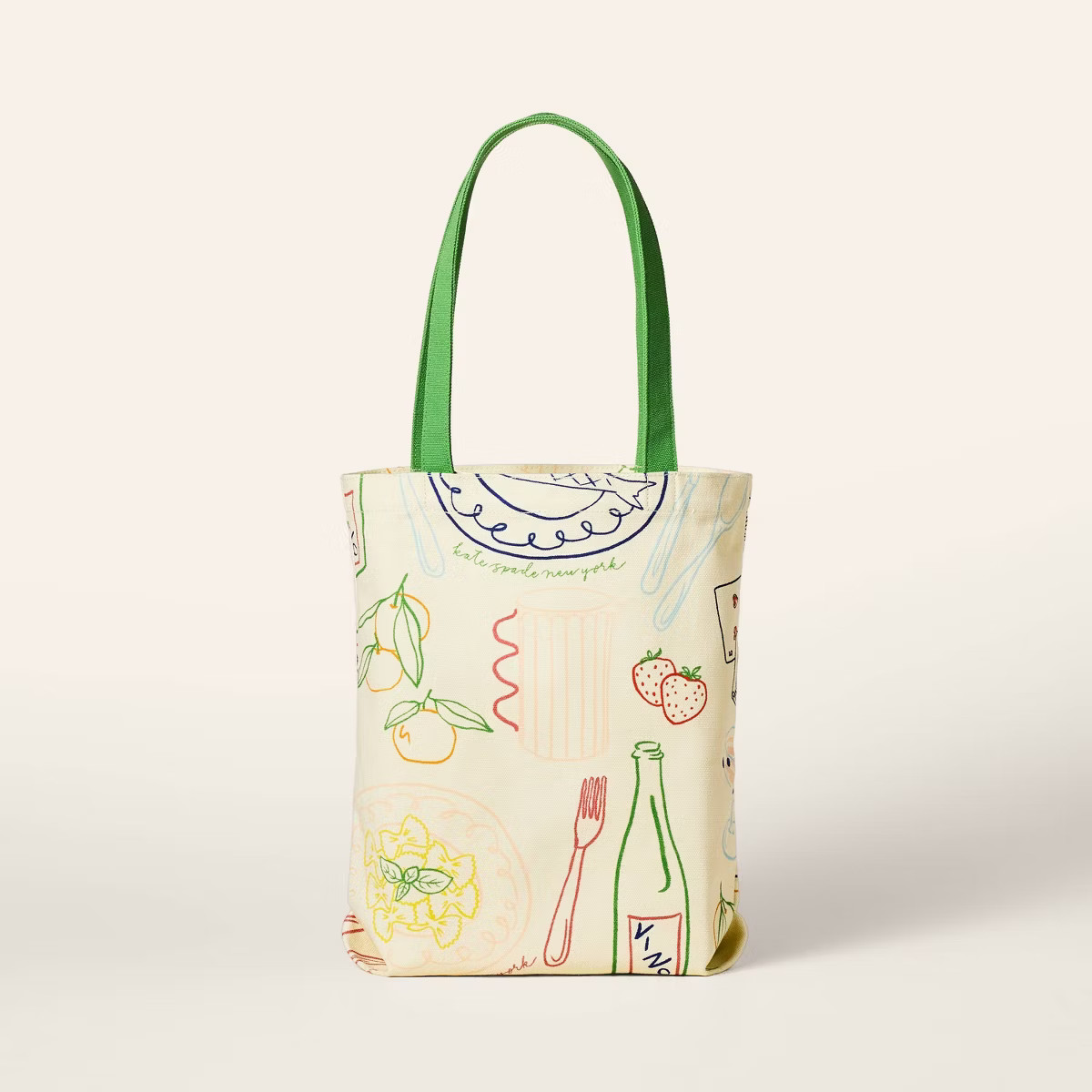 Party Print Canvas Tote Bag - kate spade new york x Target Cream/Green/Pink | Target