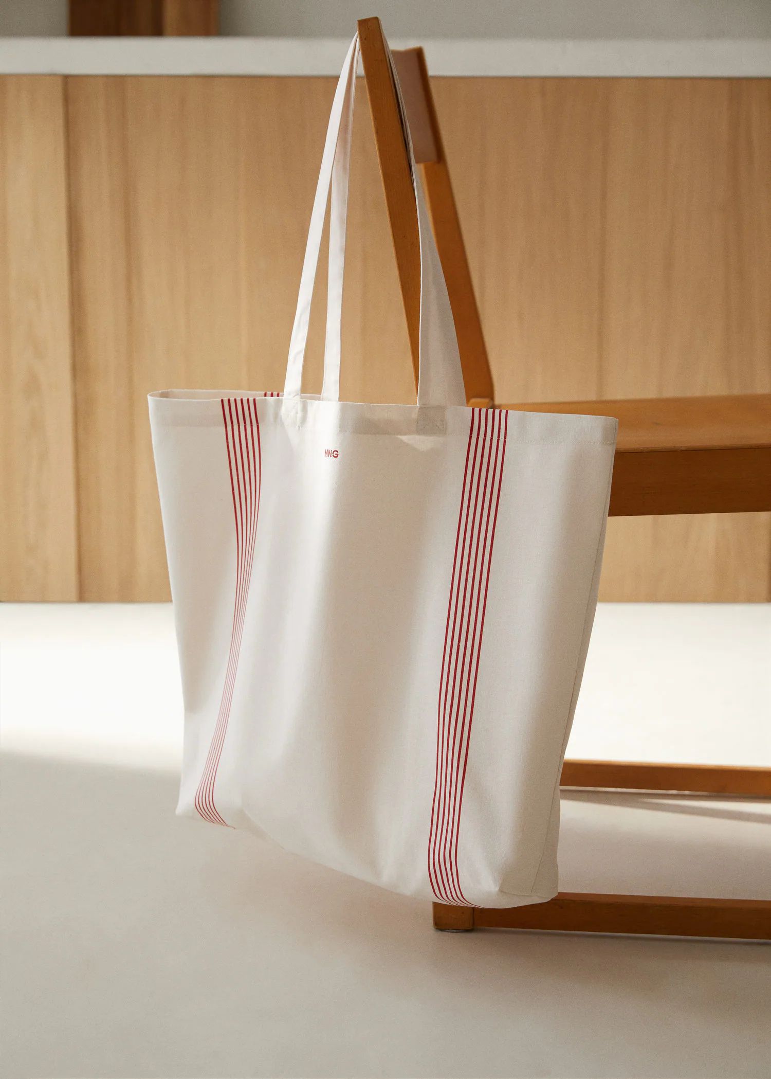 Striped 100% cotton sack bag | MANGO (US)