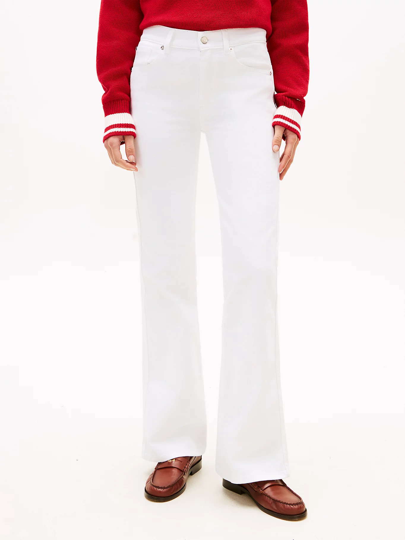Mid Rise Flared White Jeans | White | Tommy Hilfiger | Tommy Hilfiger UK