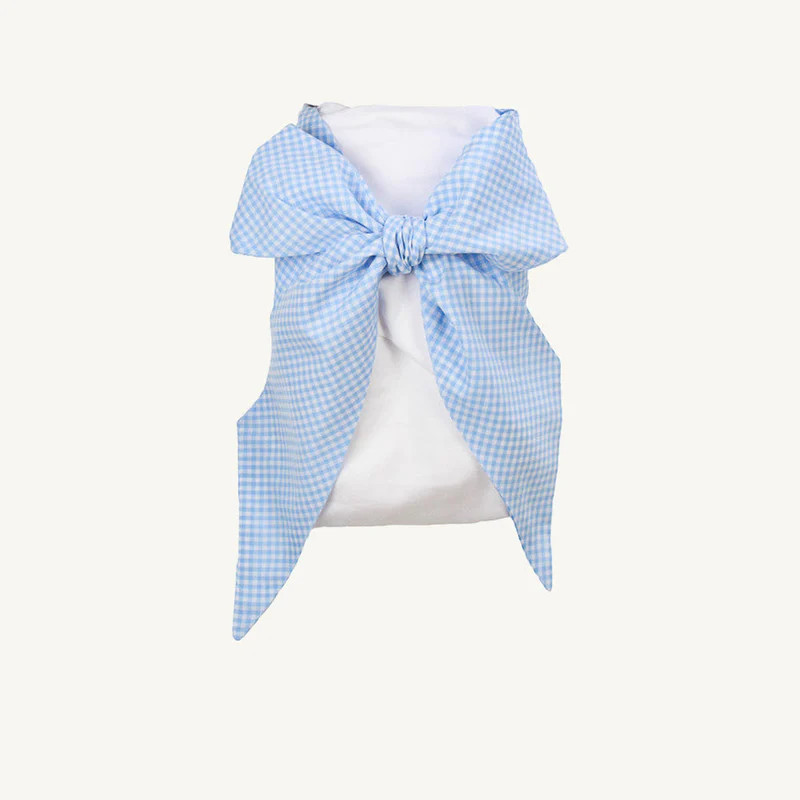 Bow Swaddle ® - Blue Gasparilla Gingham | The Beaufort Bonnet Company