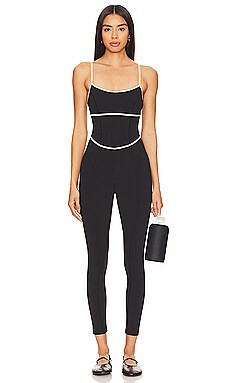 LSPACE Ace Jumpsuit in Black & Cream from Revolve.com | Revolve Clothing (Global)