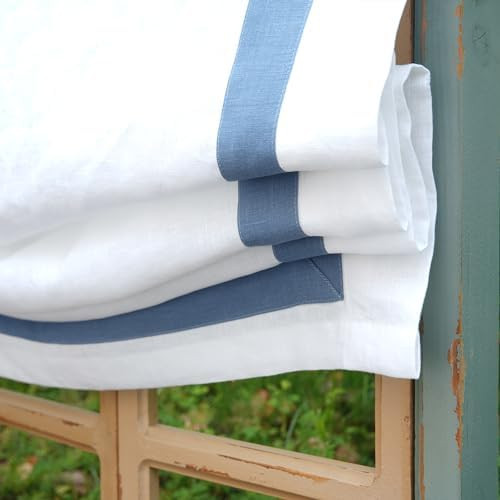 FANXINCAIWEI Roman Shades: Premium Handmade Relaxed Natual Linen for Windows - Custom Fabric Wind... | Amazon (US)