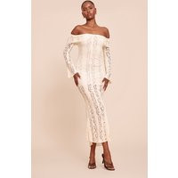 Lemon Lace Fold Over Bandeau Maxi Dress | PrettyLittleThing US