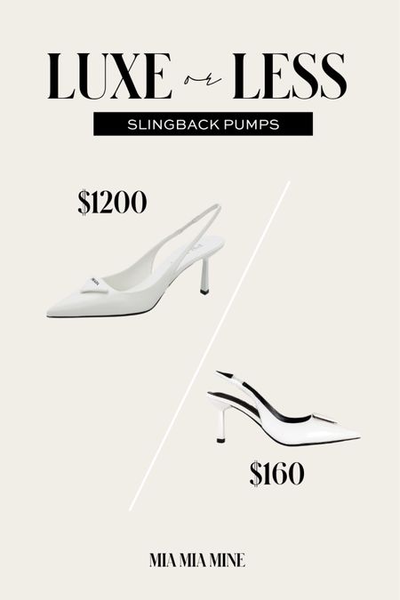 Luxe or less / save or splurge Prada white Slingback pumps 
Tony bianco slingback pumps 



#LTKshoecrush #LTKworkwear #LTKstyletip