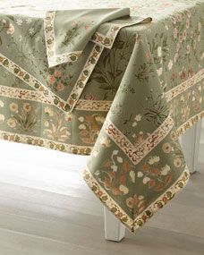 Garden Sage Tablecloth, 72" x 108" | Horchow