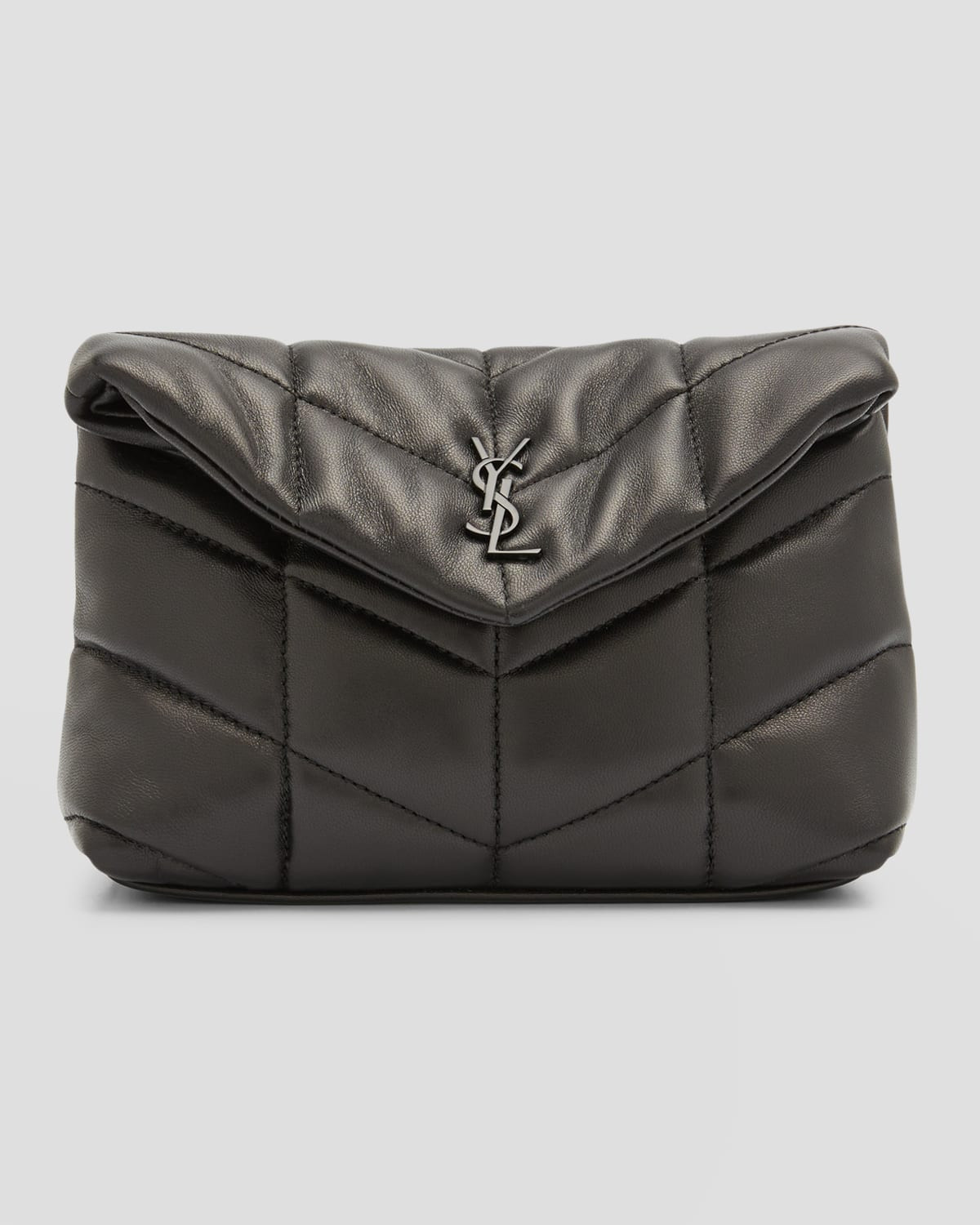 Loulou Toy Puffer Lambskin Clutch Bag | Neiman Marcus