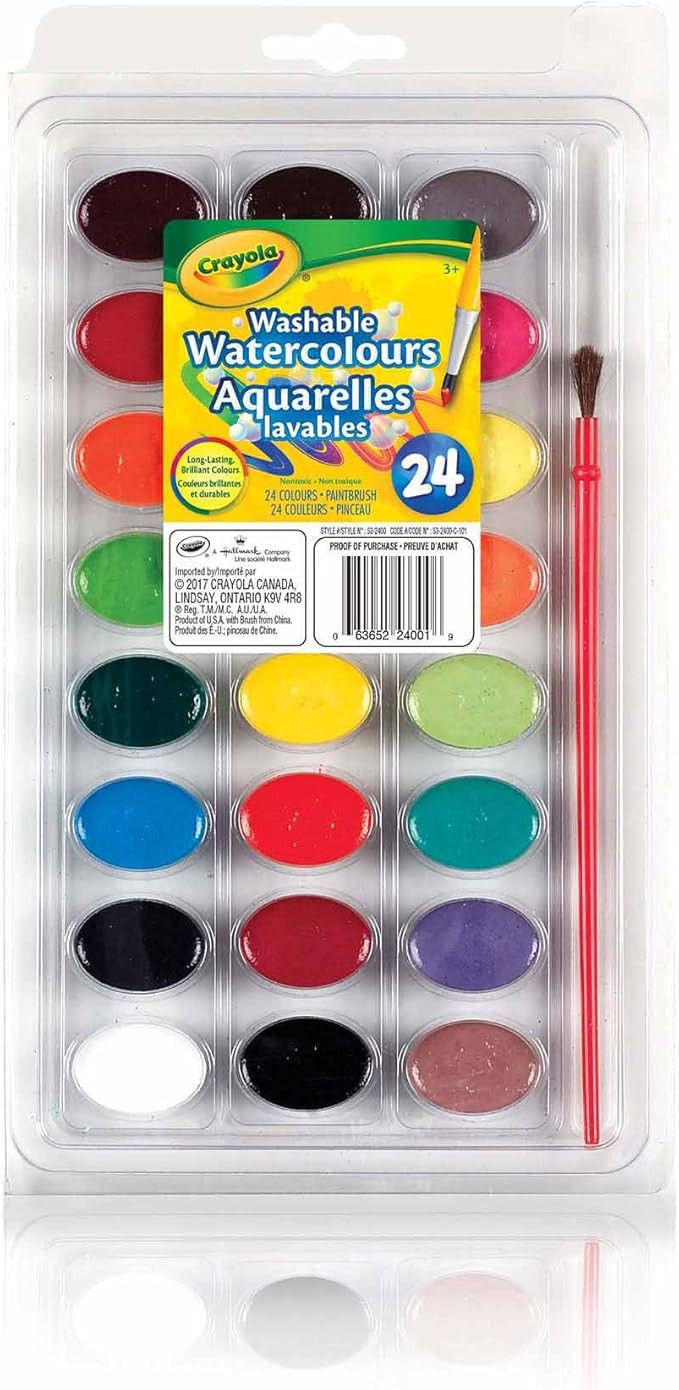 Crayola 24 Washable Watercolour Paint Arts & Crafts, 53-2400, Watercolour Paint - Amazon Canada | Amazon (CA)